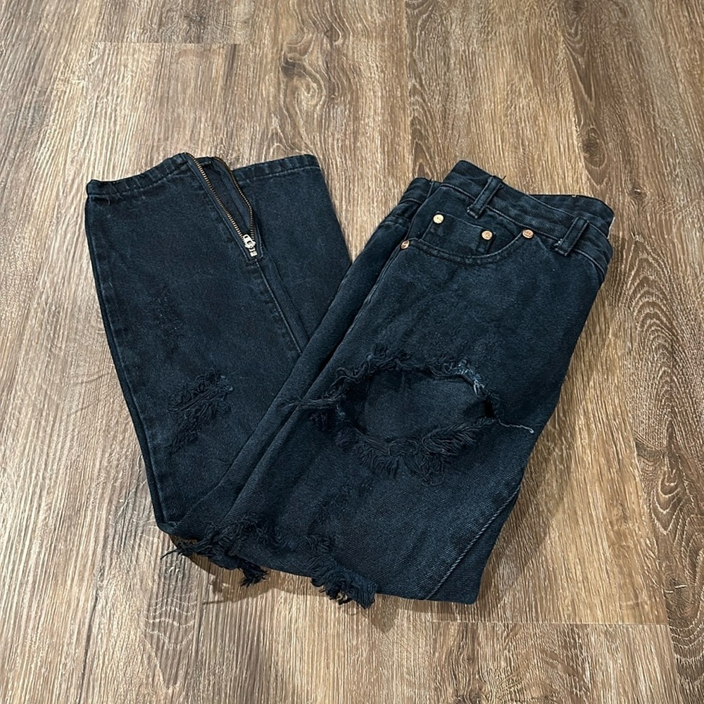 ONE Women’s Low Rise Distressed Jeans - Size 26